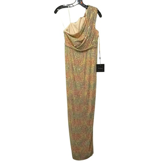 Mac Duggal One-Shoulder Sequin Formal Gown Size 2 Maxi Dress NWT - Picture 1 of 5